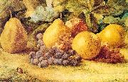 Hill, John William Apples, Pears, and Grapes on the Ground oil on canvas